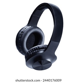 Auriculares negros en fondo transparente