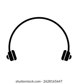 Black headphone vector icon. Clean and scalable design for apps and branding.
