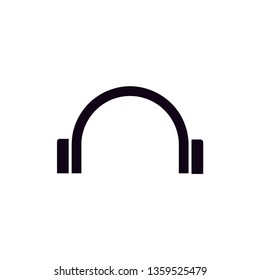 Black headphone vector with white background 