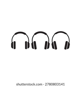 Black Headphones Audio Vector Illustration