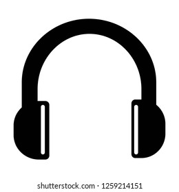 Black Headphones Flat icon vector. Symbol illustration eps10. music logo.