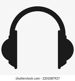 black headphones icon on white background