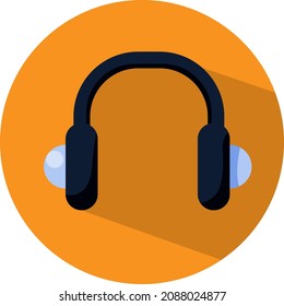Black headphones, illustration, vector, on a white background.