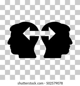 Black Heads Exchange Arrows toolbar icon. Vector pictogram style is a flat symbol on chess transparent background.