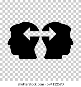 Black Heads Exchange Arrows toolbar icon. Vector pictograph style is a flat symbol on chess transparent background.