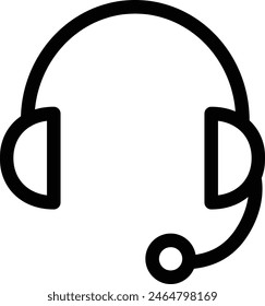 black headset line drawing icon