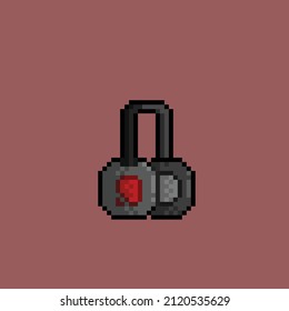 black headset in pixel art style
