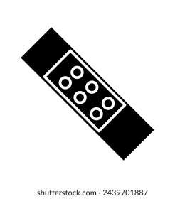 black healing plaster icon isolated on white background