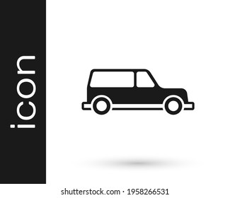 Black Hearse car icon isolated on white background.  Vector