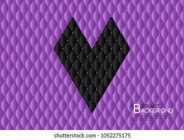 Black heart abstract background vector illustration, Purple cover template layout, business flyer, Leather texture luxury can be used in annual report cover design, book, banner, web page, brochure