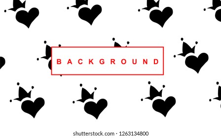 Black Heart Background Pattern for Template, Shirt, and Design. Vector, Illustration, Hand Drawn and Doodle. EPS10