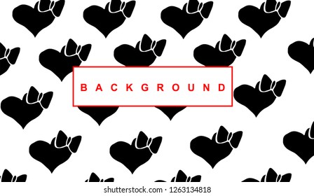 Black Heart Background Pattern for Template, Shirt, and Design. Vector, Illustration, Hand Drawn and Doodle. EPS10