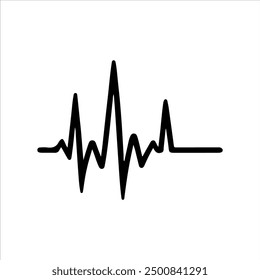 Black heart beat line icon silhouette vector illustration design on white background.