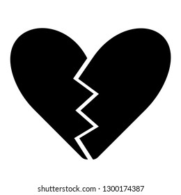 Black Heart Broken Stock Vector (Royalty Free) 1300174387