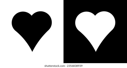 Black heart for design. Different hearts. Love vector illustration.