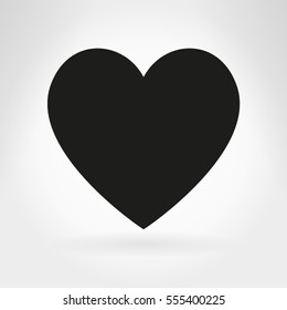 Black heart flat icon. Valentines day decoration. Vector illustration.