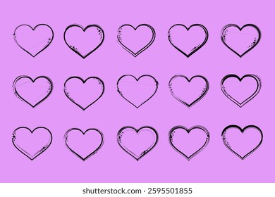 Black heart frame icon. Black heart design with sparkling stars.