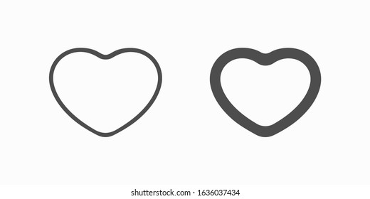 Black heart icon design element. Logo element illustration. Love symbol icon vector
