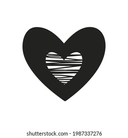 Black heart icon design element. Logo element illustration. Love symbol icon vector