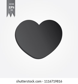 black heart icon with design gradient is love symbol in happy valentine's day on pink background to eps10 flat style
