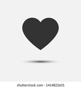 Black heart icon isolated on white background. Vector illustration. Eps 10.