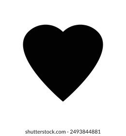 Black Heart icon. Isolated over white background. Love symbol.