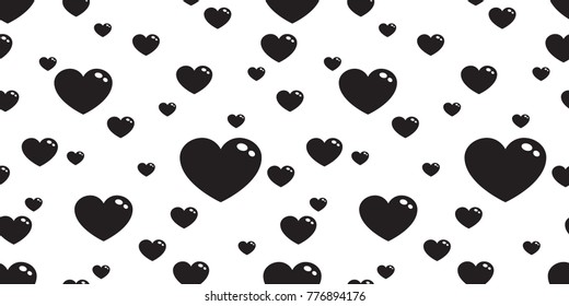 black heart icon love valentine day doodle cartoon vector Seamless pattern isolated wallpaper