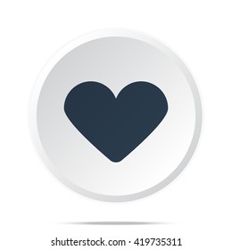 Black Heart icon on white web button