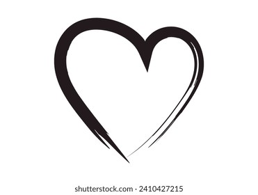 Schwarzes Herzsymbol mit schwarzem Pfad.