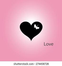 Black heart icon sign. vector illustration