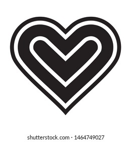 	
Black Heart Icon vector Flat style. 
