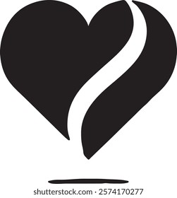 Black heart icon. Vector illustration

