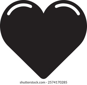 Black heart icon. Vector illustration

