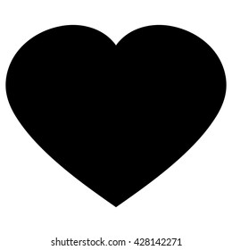 Black heart icon vector illustration isolated on white background.