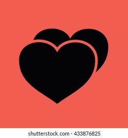 Black heart icon vector illustration