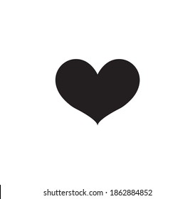 Vector de icono del Corazón Negro sobre un fondo blanco