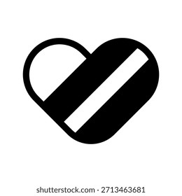 Ilustración de diseño de símbolo de Vector de icono de corazón negro