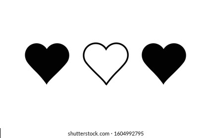 Black heart icon vector theme to show love on Valentines Day and used for printing postcards.
