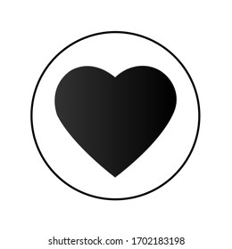 black heart isolated. Element for design. Illustratio