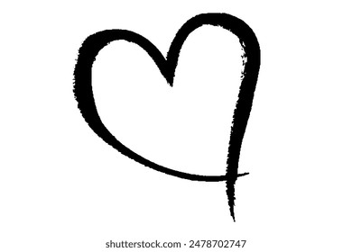 black heart line drawing illustration