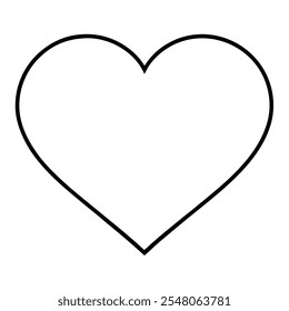 black heart line icon. Vector