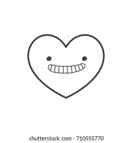 Black Heart Line Icon Vector, emblem isolated on white background, Flat style for graphic and web design, logo.