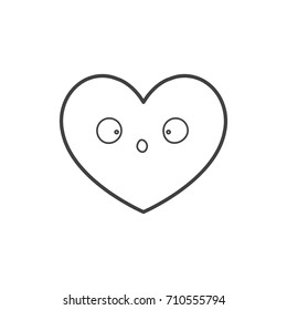 Black Heart Line Icon Vector, emblem isolated on white background, Flat style for graphic and web design, logo.