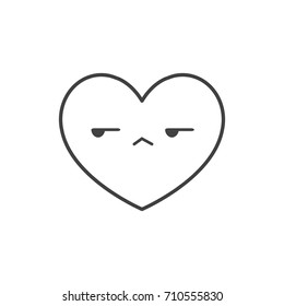 Black Heart Line Icon Vector, emblem isolated on white background, Flat style for graphic and web design, logo.