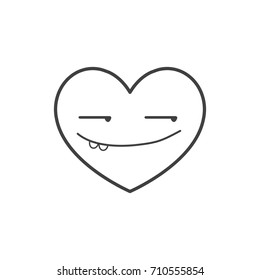 Black Heart Line Icon Vector, emblem isolated on white background, Flat style for graphic and web design, logo.