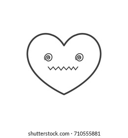 Black Heart Line Icon Vector, emblem isolated on white background, Flat style for graphic and web design, logo.