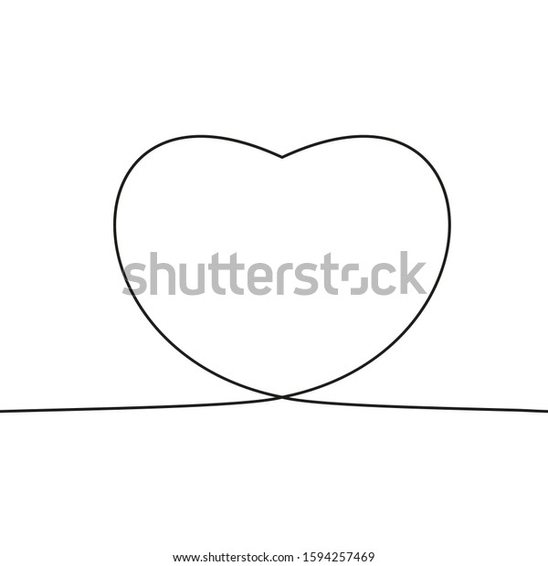 Black\
heart line isolated on a white background. Vector element for\
application in love design. Happy Valentine\'s\
Day