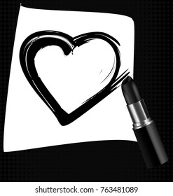 black heart and lipstick
