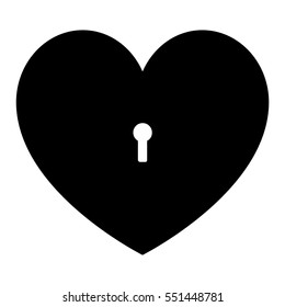 Black heart - lock. Vector eps. 