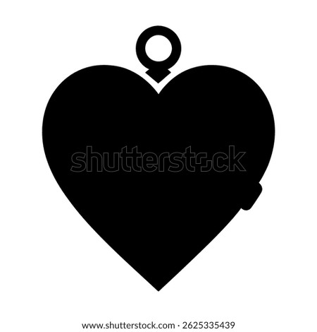 Black Heart Locket Silhouette love and affection, perfect for Valentine's Day concepts. vector: Ideal for use as a tattoo, icon, web graphic design, and infographic concepts.